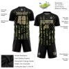 Custom Olive Vegas Gold-Black American Flag Fashion Sublimation Salute To Service Soccer Uniform Jersey