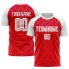 Custom Red White Away Sublimation Soccer Uniform Jersey