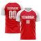 Custom Red White Away Sublimation Soccer Uniform Jersey