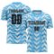 Custom Light Blue Black-White Home Sublimation Soccer Uniform Jersey